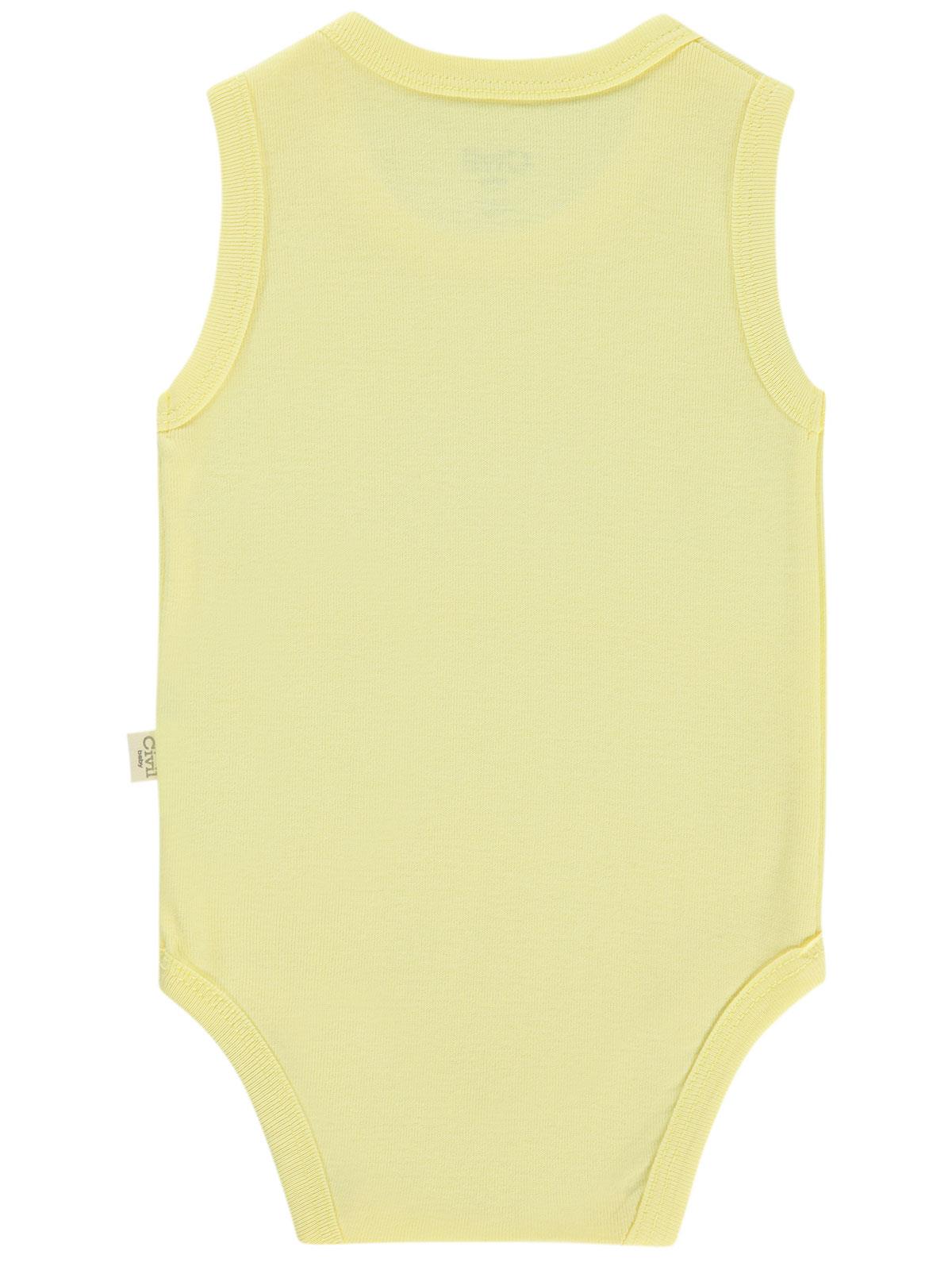 Civil Baby Düz Renkli 0-1 Ay Çıtçıtlı Badi - Sarı
