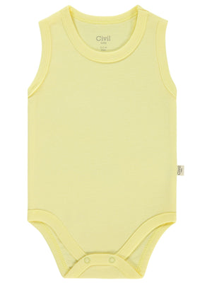 Civil Baby Düz Renkli 1-3 Yaş Çıtçıtlı Badi - Sarı