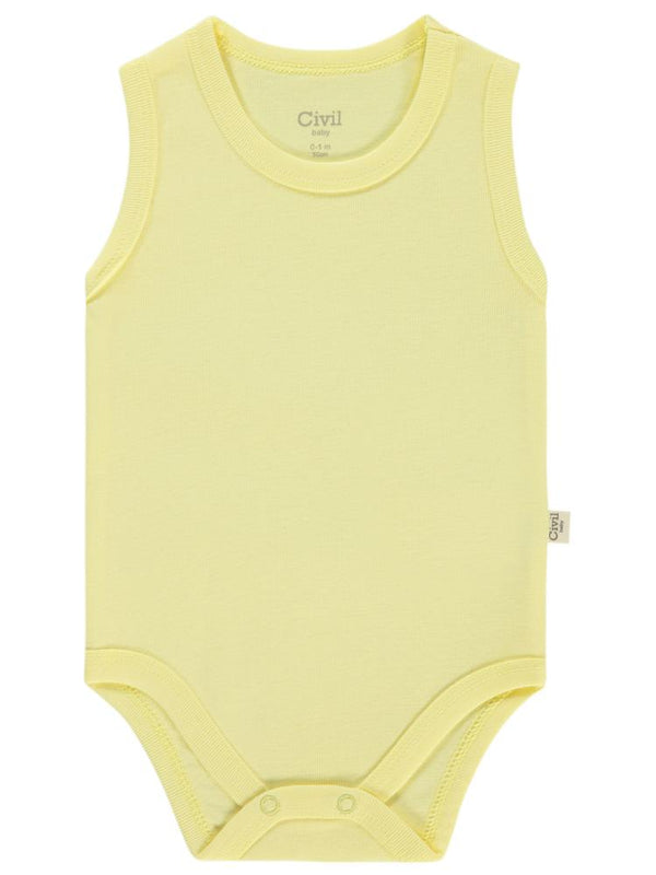 Civil Baby Düz Renkli 1-3 Yaş Çıtçıtlı Badi - Sarı
