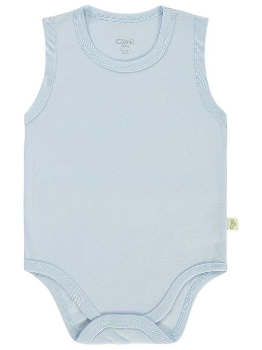 Civil Baby Düz Renkli 1-3 Yaş Çıtçıtlı Badi - Mavi