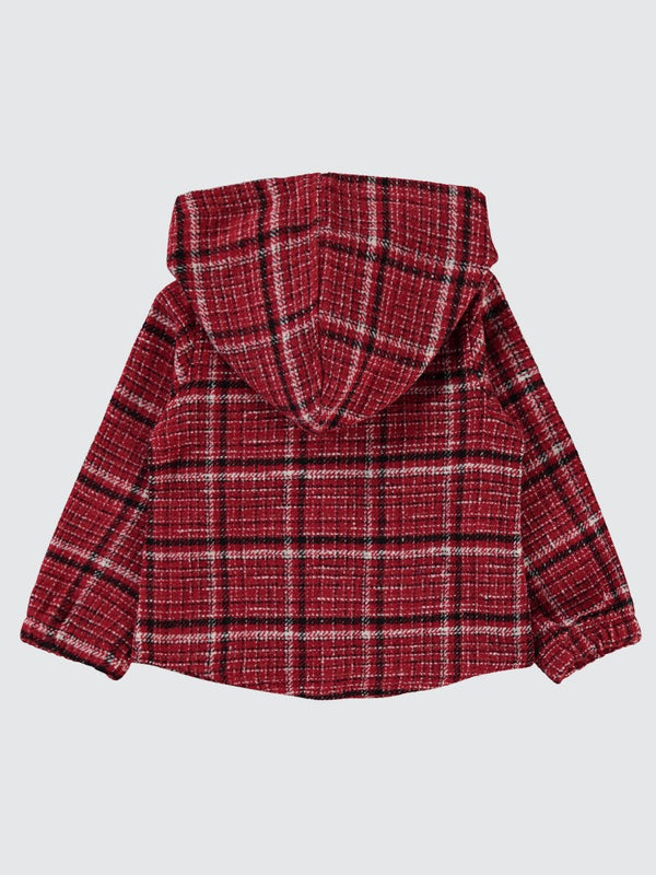 Civil Girls Kolu Lastikli 2-5 Yaş Gömlek - Bordo