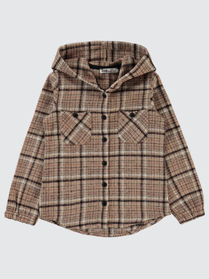 Civil Girls Kolu Lastikli 6-9 Yaş Gömlek - Kahve