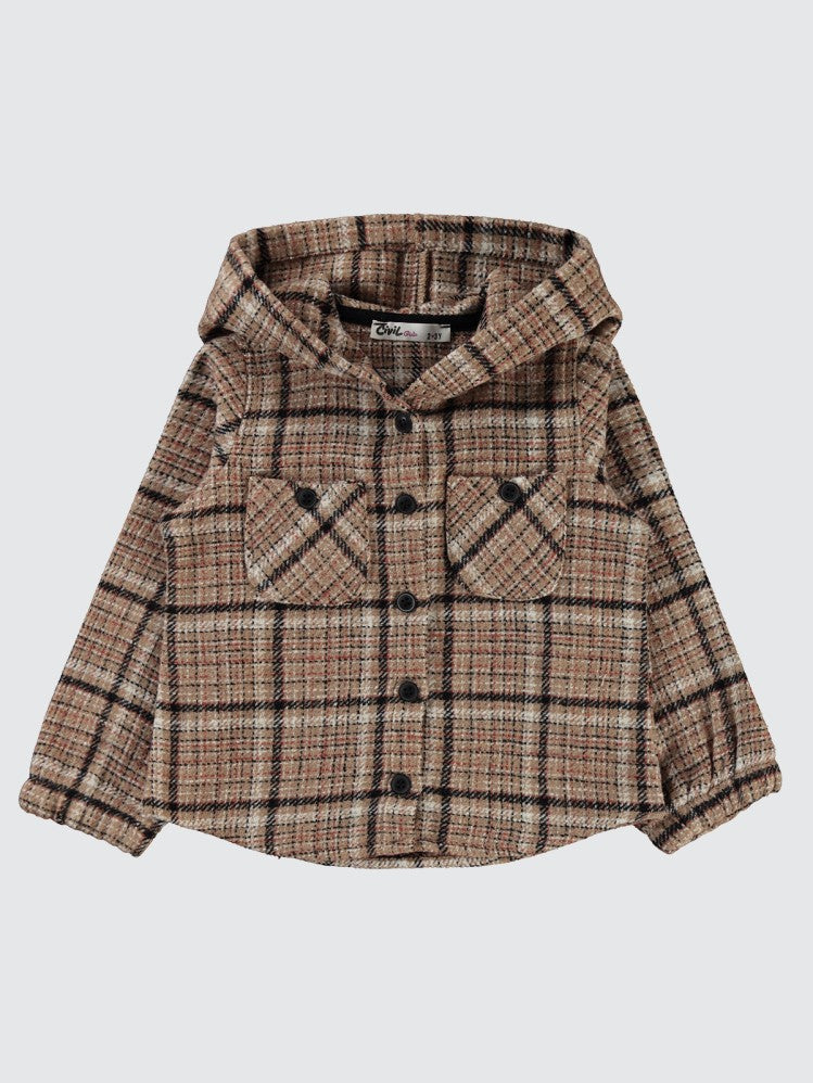 Civil Girls Kolu Lastikli 2-5 Yaş Gömlek - Kahve