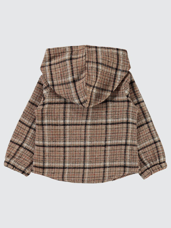 Civil Girls Kolu Lastikli 2-5 Yaş Gömlek - Kahve