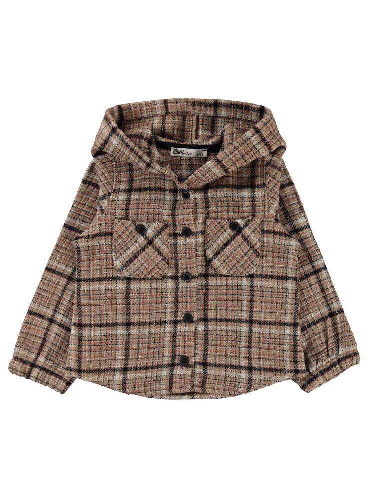 Civil Girls Kolu Lastikli 2-5 Yaş Gömlek - Kahve