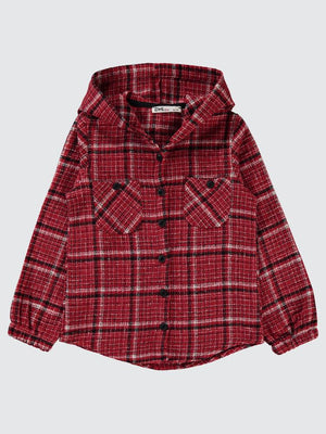 Civil Girls Kolu Lastikli 6-9 Yaş Gömlek - Bordo