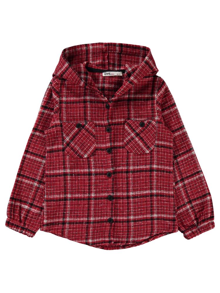 Civil Girls Kolu Lastikli 6-9 Yaş Gömlek - Bordo