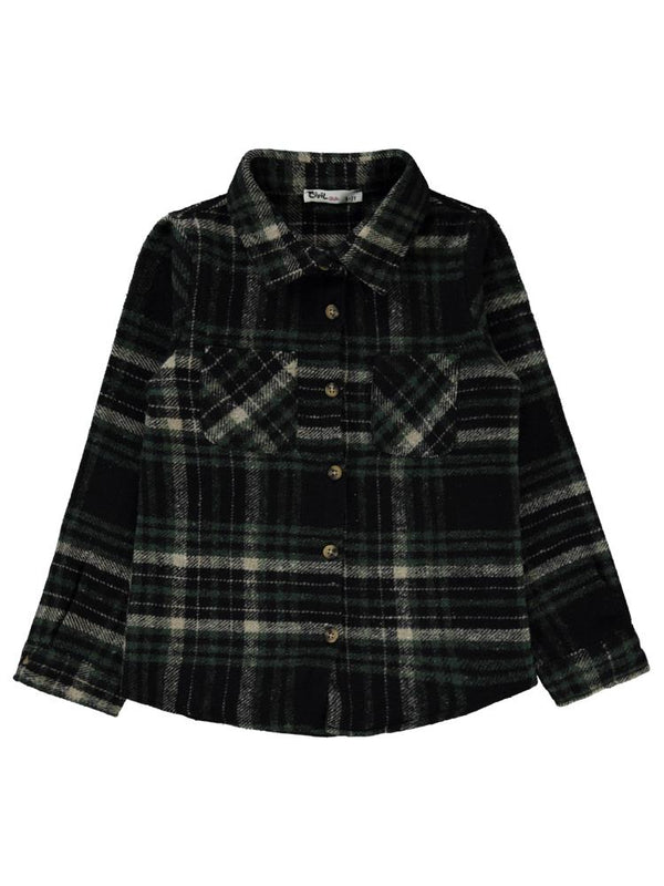 Civil Girls Yakalı Çift Cepli 6-9 Yaş Gömlek - Yeşil