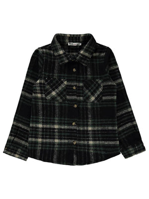 Civil Girls Yakalı Çift Cepli 6-9 Yaş Gömlek - Yeşil