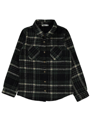 Civil Girls Yakalı Çift Cepli 10-13 Yaş Gömlek - Yeşil