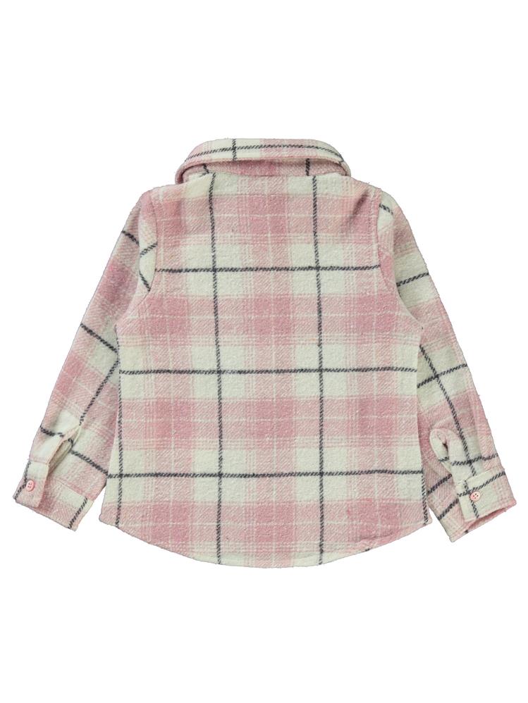 Civil Girls Kedi Nakışlı 2-5 Yaş Gömlek - Pudra