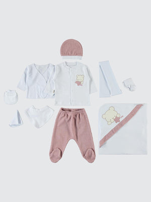 Civil Baby Unisex Bebek 10'lu Zıbın Seti 0-1 Ay - Pudra