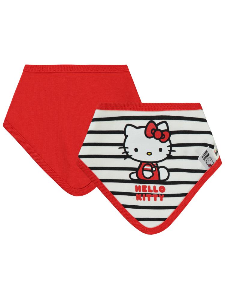 Hello Kitty Çizgi Empirme 0-24 Ay 2'Li Mama Önlüğü - Siyah