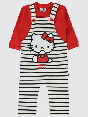 Civil Baby Hello Kitty Çizgi Empirme 6-18 Ay Salopet - Siyah