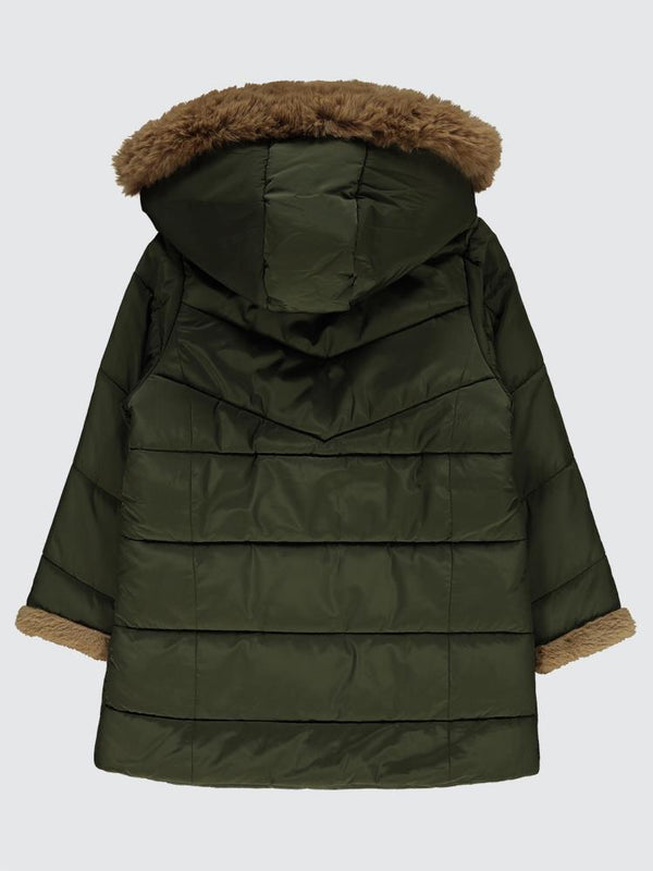 Civil Girls Kol ve Pat Pelüşlü 6-9 Yaş Mont - Haki