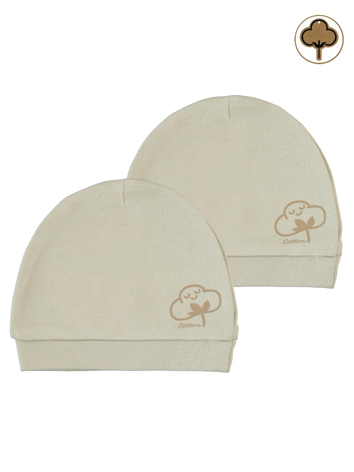 Civil Baby Organik Pamuklu 2 Li Bebe Şapka - Bej