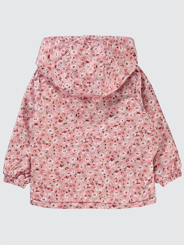 Civil Girls Çiçek Desenli 2-5 Yaş Yağmurluk - Pudra