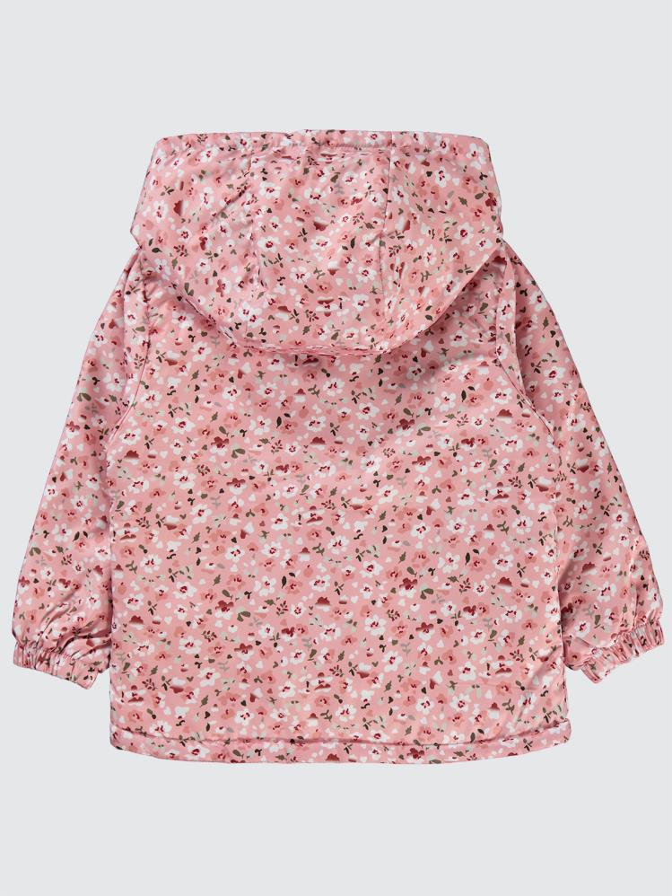 Civil Girls Çiçek Desenli 2-5 Yaş Yağmurluk - Pudra