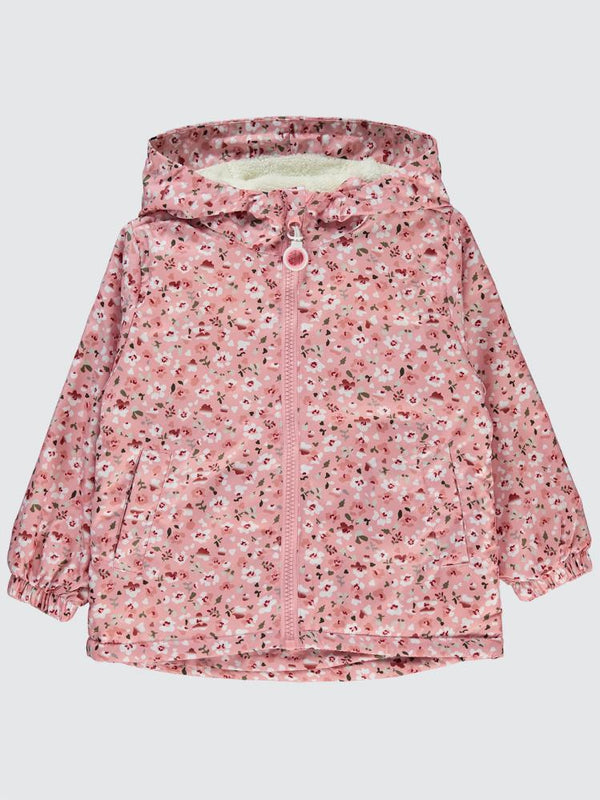 Civil Girls Çiçek Desenli 2-5 Yaş Yağmurluk - Pudra