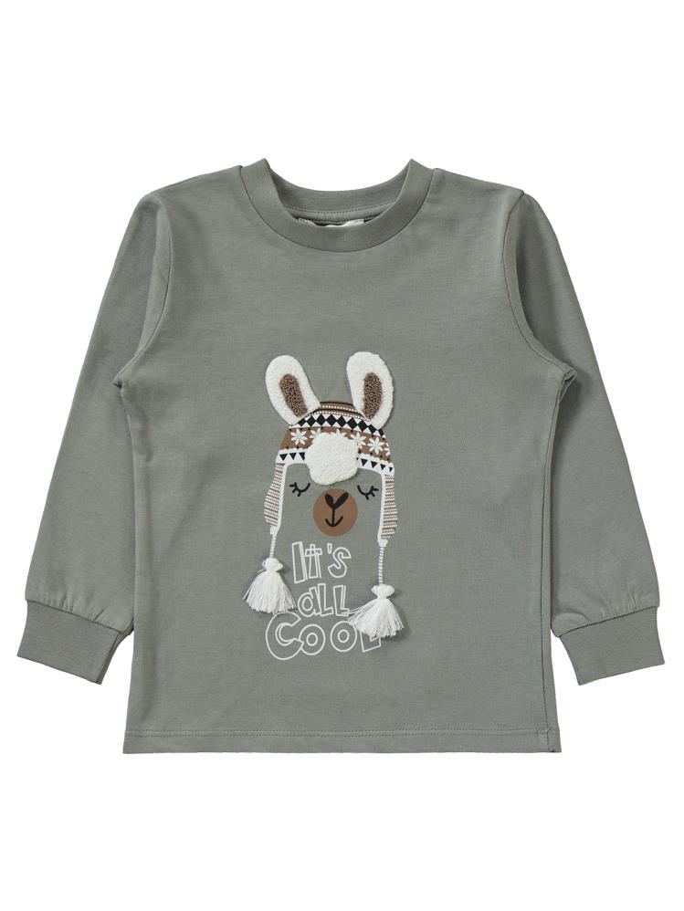 Civil Girls Lama Nakışlı 2-5 Yaş Pijama Takımı - Bej