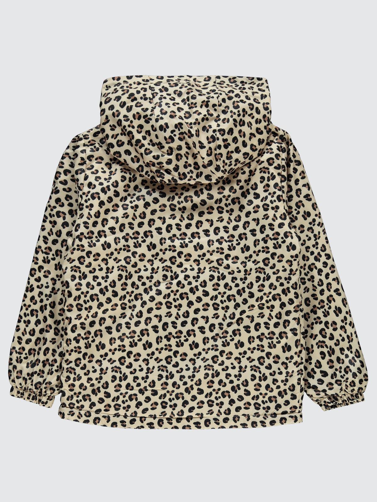 Civil Girls Leopar Desenli 10-13 Yaş Yağmurluk - Bej