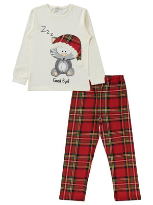 Civil Girls Kedi Baskılı 10-13 Yaş Pijama Takımı - Ekru