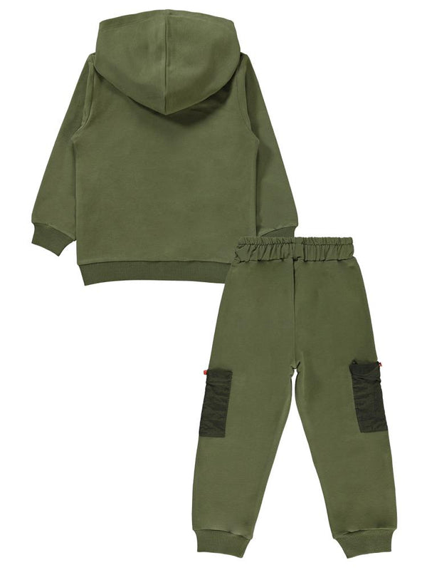 Civil Boys Mikro Cepli Gülen Surat Armalı 2-5 Yaş Eşofman Takımı - Haki