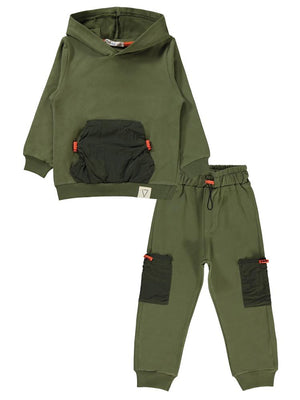 Civil Boys Mikro Cepli Gülen Surat Armalı 2-5 Yaş Eşofman Takımı - Haki