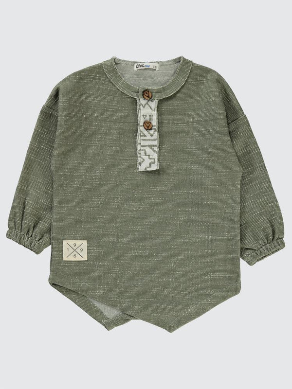 Civil Boys Sahte Patlı Kolu Lastikli 2-5 Yaş Sweatshirt - Haki