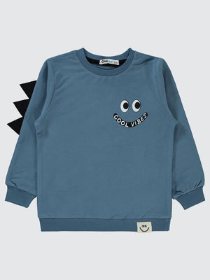 Civil Boys Cool Vıbes Baskılı 2-5 Yaş Sweatshirt - Mavi