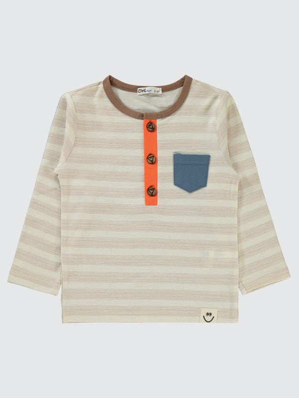 Civil Boys Cizgili Cepli 2-5 Yaş Sweatshirt - Turuncu