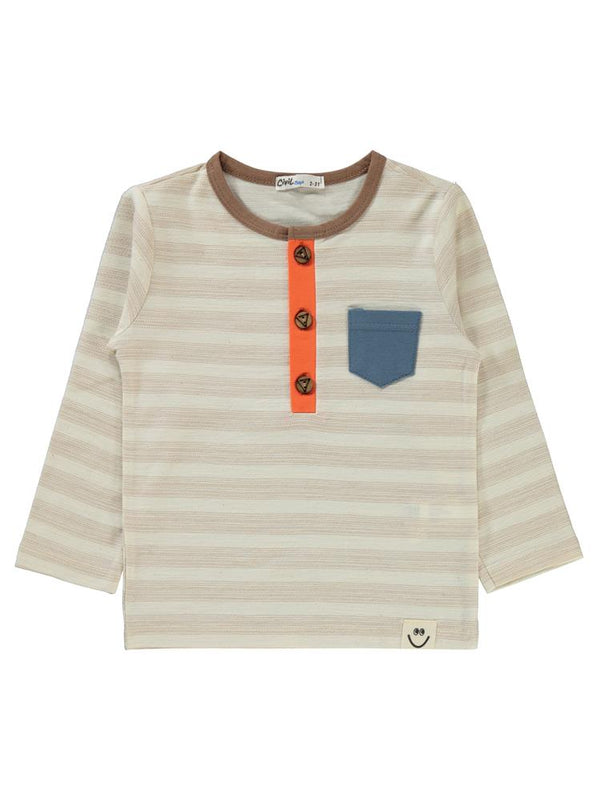 Civil Boys Cizgili Cepli 2-5 Yaş Sweatshirt - Turuncu