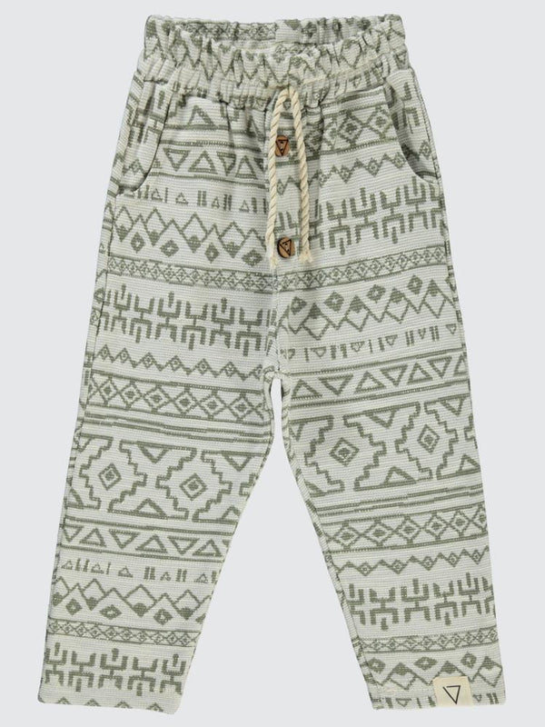 Civil Boys Etnik Desenli 2-5 Yaş Eşofman Altı - Haki