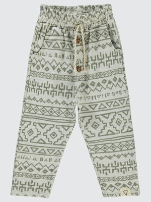 Civil Boys Etnik Desenli 2-5 Yaş Eşofman Altı - Haki