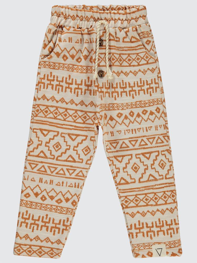 Civil Boys Etnik Desenli 2-5 Yaş Eşofman Altı - Turuncu