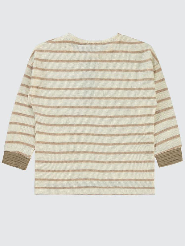 Civil Boys Cizgili Düğmeli 2-5 Yaş Sweatshirt - Kahverengi