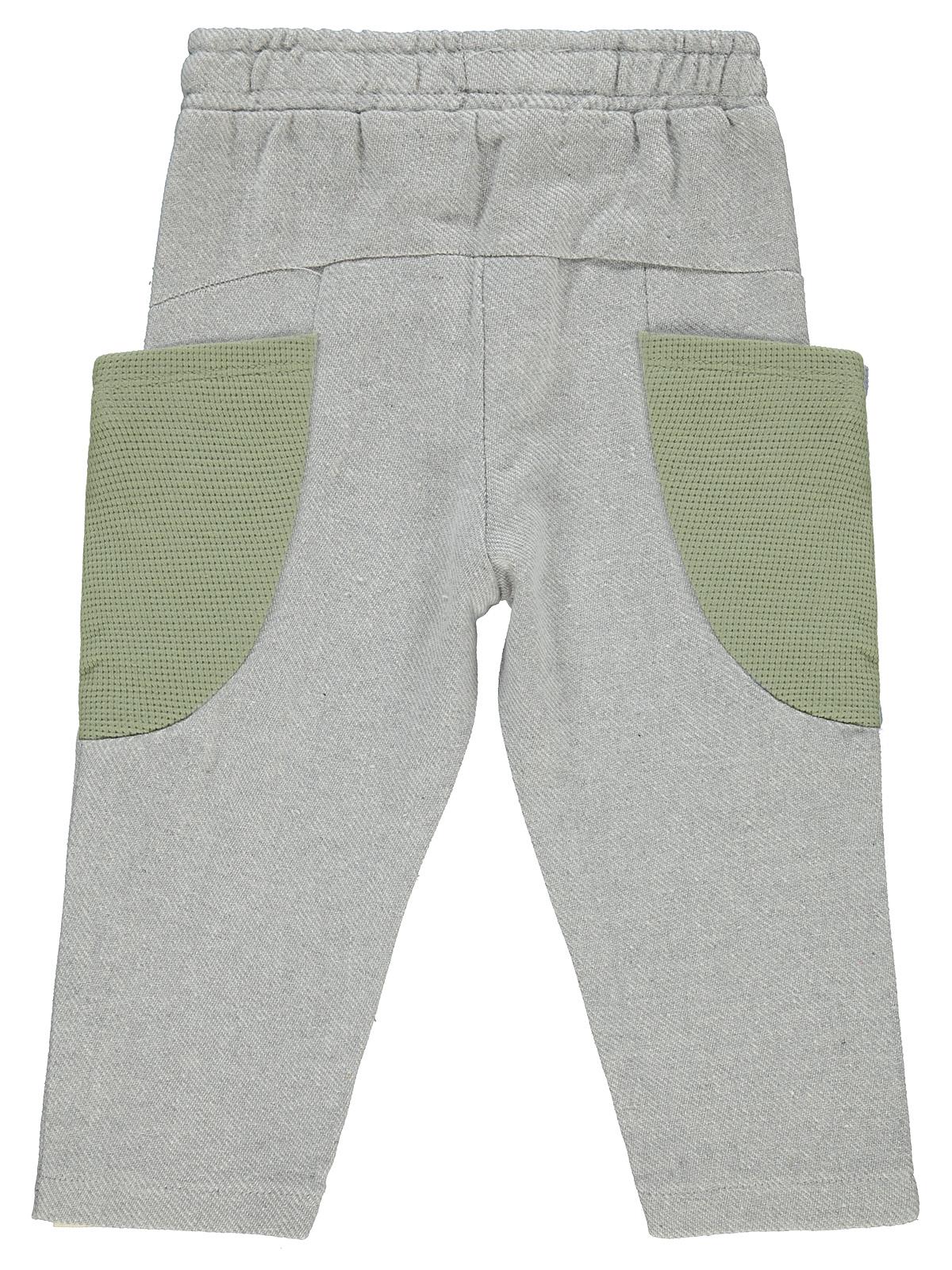 Civil Boys Cepleri Dalgalı Çizgi Desenli 2-5 Yaş Eşofman Altı - Haki