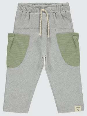 Civil Boys Cepleri Dalgalı Çizgi Desenli 2-5 Yaş Eşofman Altı - Haki