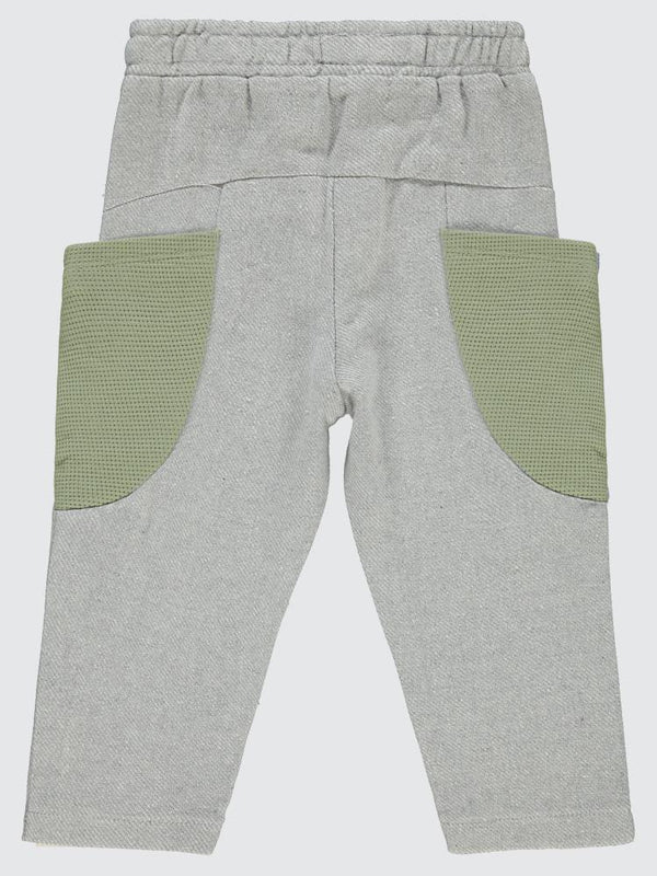 Civil Boys Cepleri Dalgalı Çizgi Desenli 2-5 Yaş Eşofman Altı - Haki