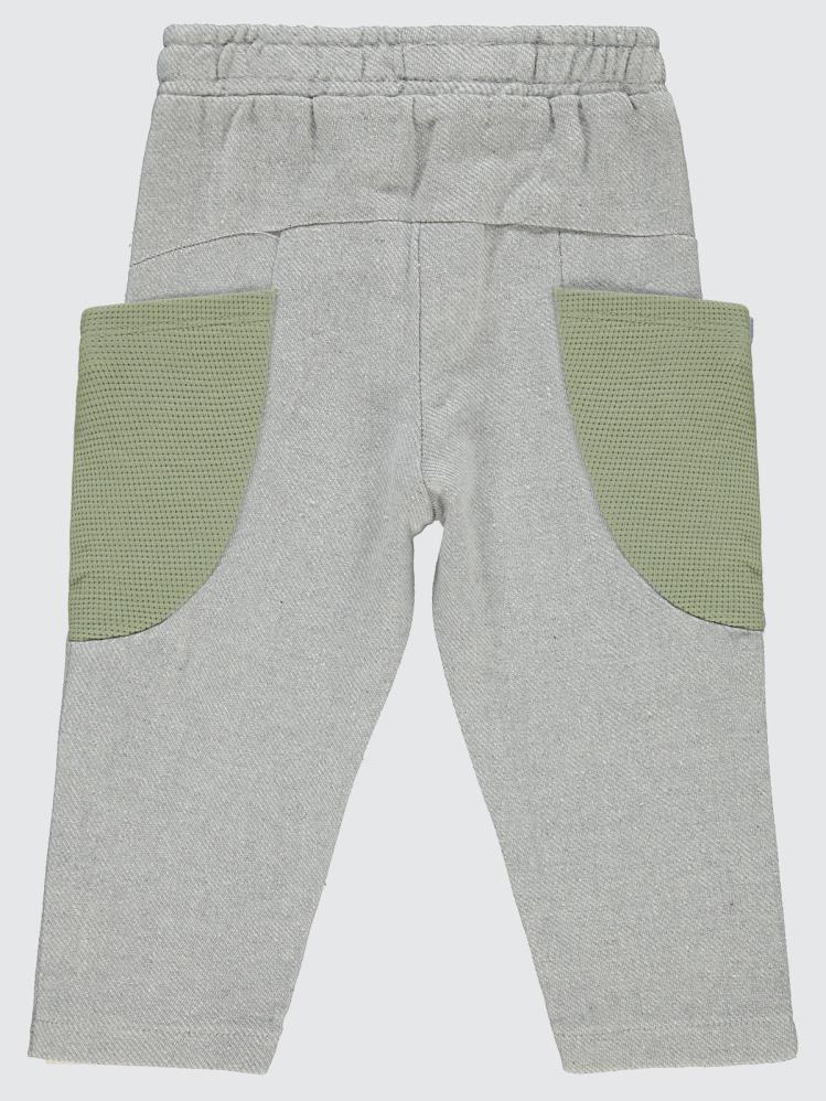 Civil Boys Cepleri Dalgalı Çizgi Desenli 2-5 Yaş Eşofman Altı - Haki