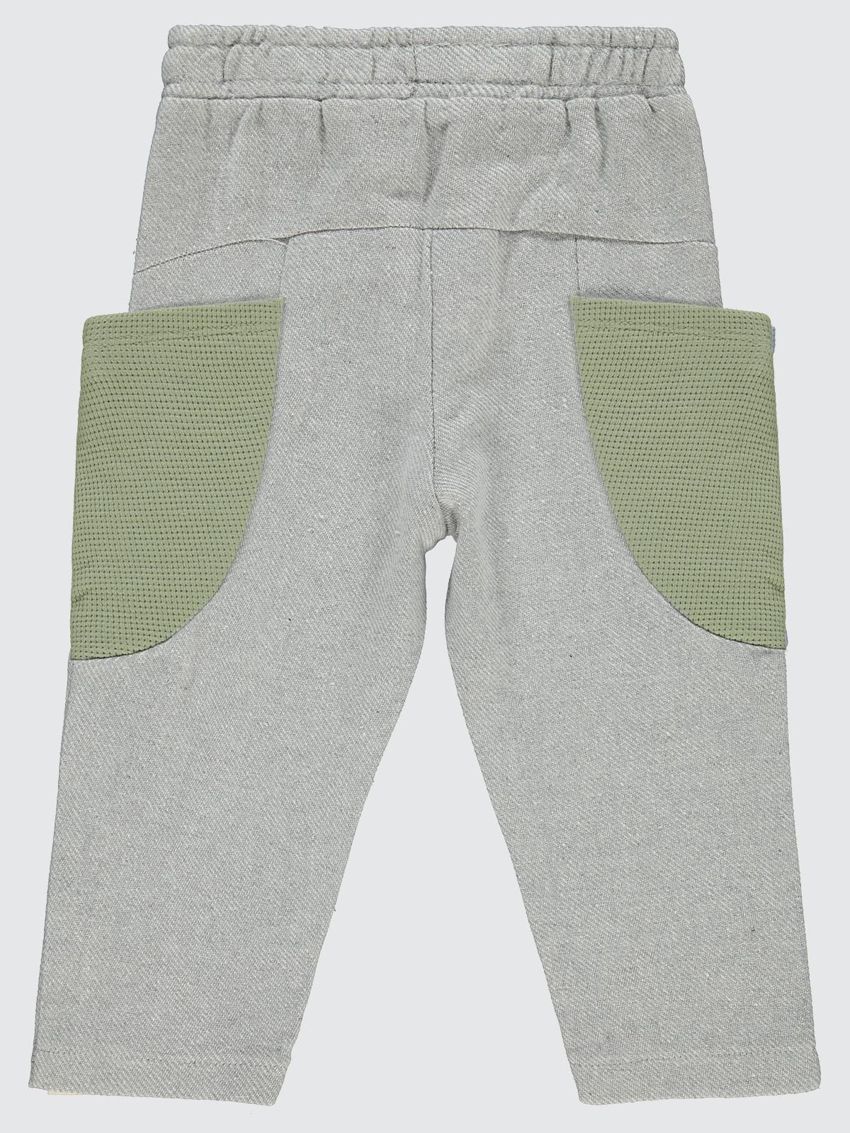 Civil Boys Cepleri Dalgalı Çizgi Desenli 2-5 Yaş Eşofman Altı - Haki