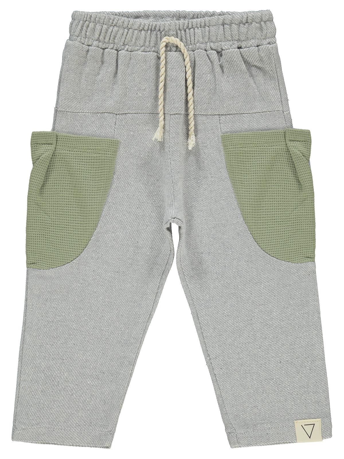 Civil Boys Cepleri Dalgalı Çizgi Desenli 2-5 Yaş Eşofman Altı - Haki