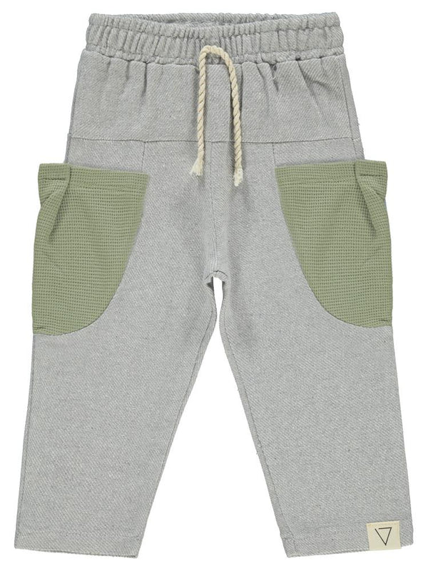 Civil Boys Cepleri Dalgalı Çizgi Desenli 2-5 Yaş Eşofman Altı - Haki