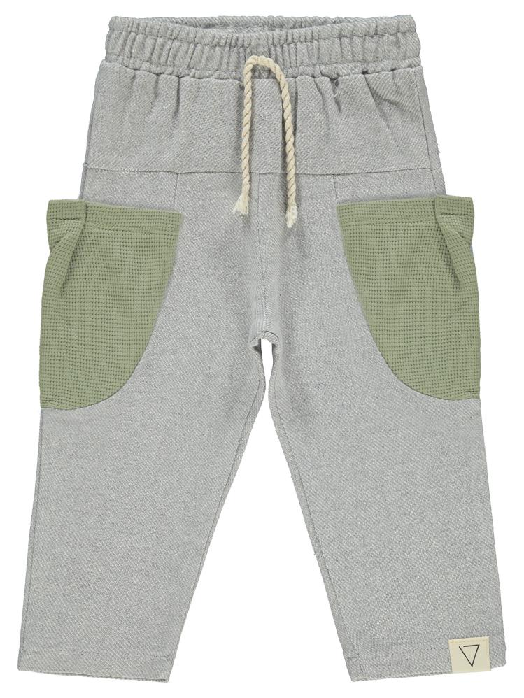 Civil Boys Cepleri Dalgalı Çizgi Desenli 2-5 Yaş Eşofman Altı - Haki