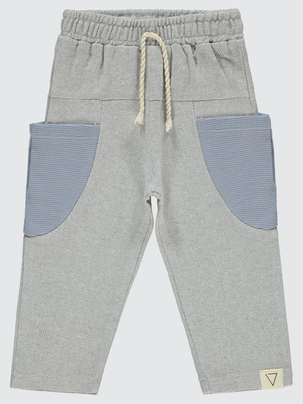 Civil Boys Cepleri Dalgalı Çizgi Desenli 2-5 Yaş Eşofman Altı - Mavi