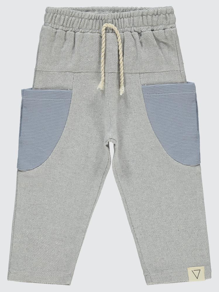 Civil Boys Cepleri Dalgalı Çizgi Desenli 2-5 Yaş Eşofman Altı - Mavi