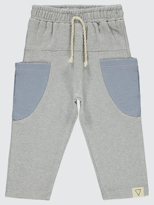 Civil Boys Cepleri Dalgalı Çizgi Desenli 2-5 Yaş Eşofman Altı - Mavi