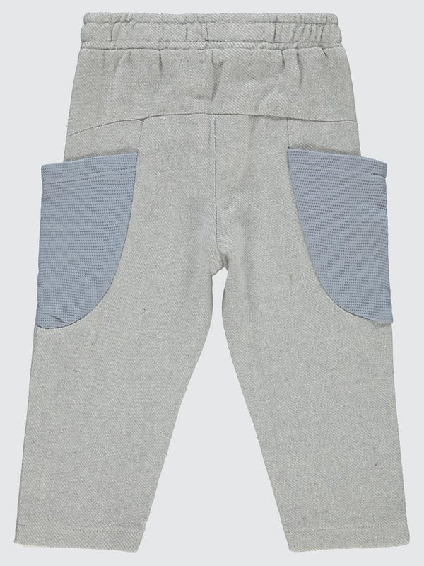 Civil Boys Cepleri Dalgalı Çizgi Desenli 2-5 Yaş Eşofman Altı - Mavi