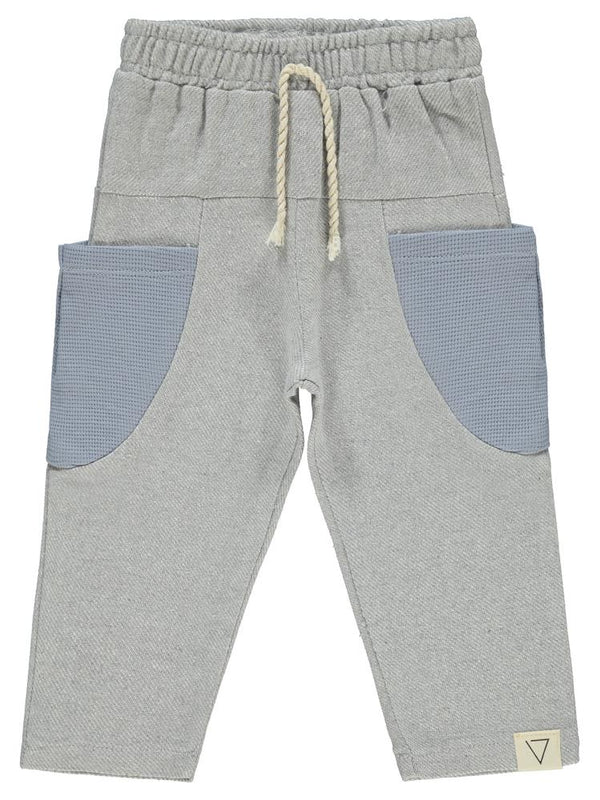 Civil Boys Cepleri Dalgalı Çizgi Desenli 2-5 Yaş Eşofman Altı - Mavi