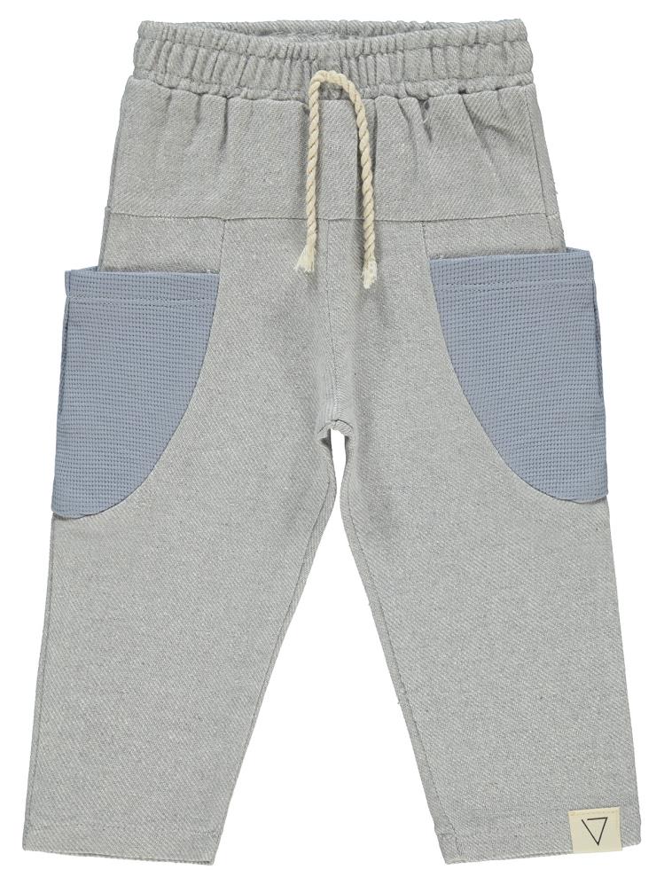 Civil Boys Cepleri Dalgalı Çizgi Desenli 2-5 Yaş Eşofman Altı - Mavi